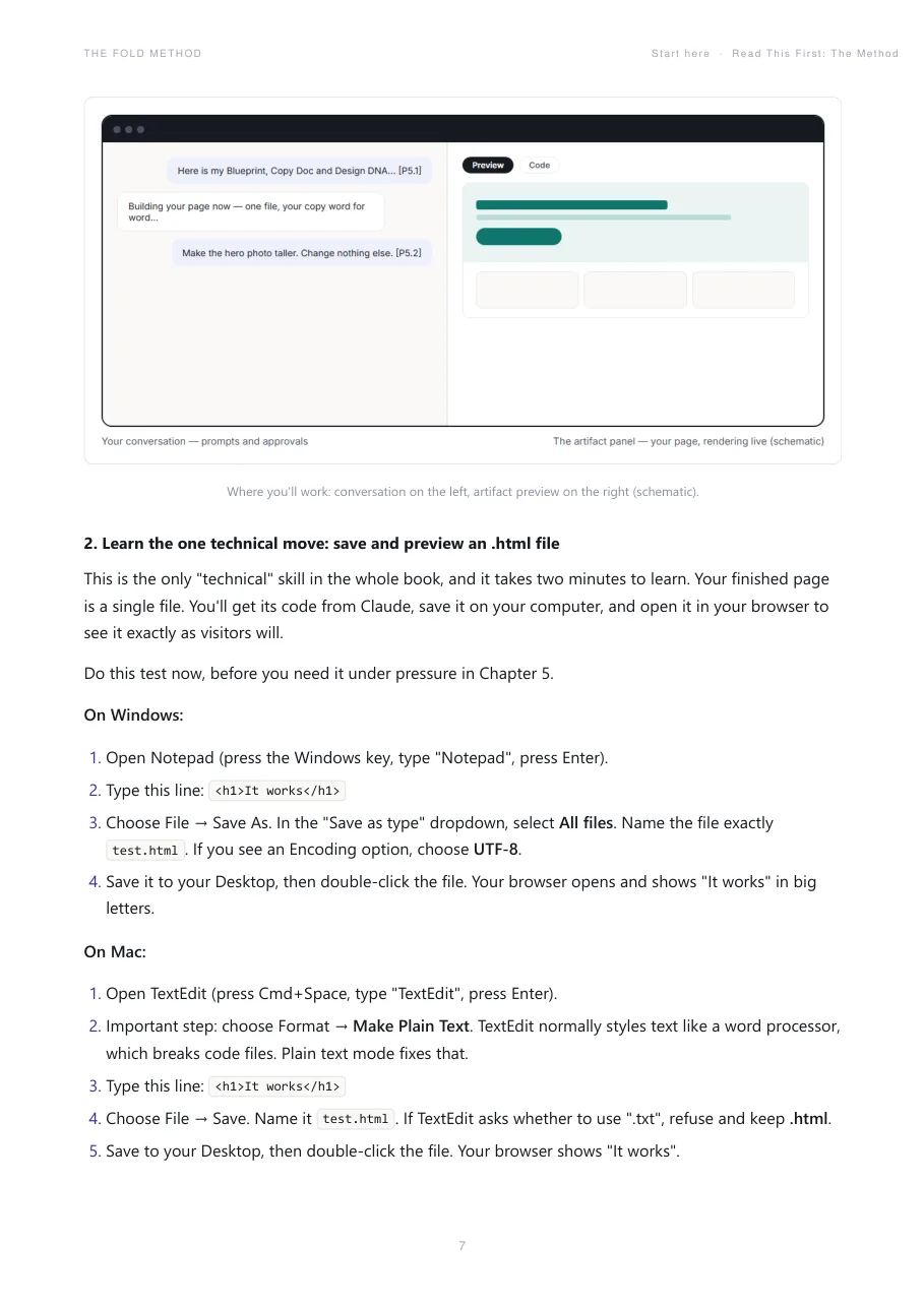Sample spread: a prompt card from the guide
